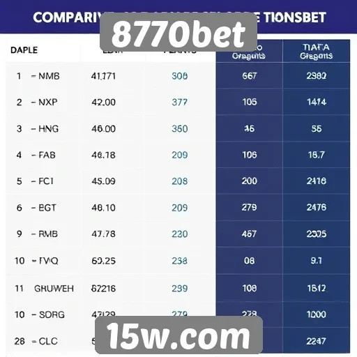 Comparativo de odds em eventos esportivos na 8770bet